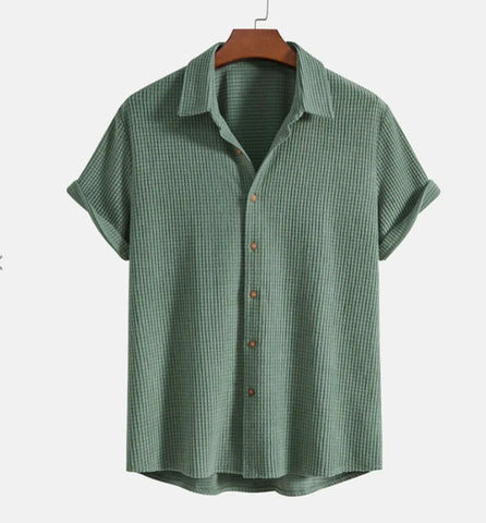 Camisa Casual Masculina Apricot Verde Exército