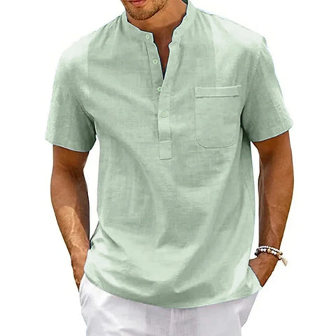 Camisa de Linho Masculina Georgio Verde Claro