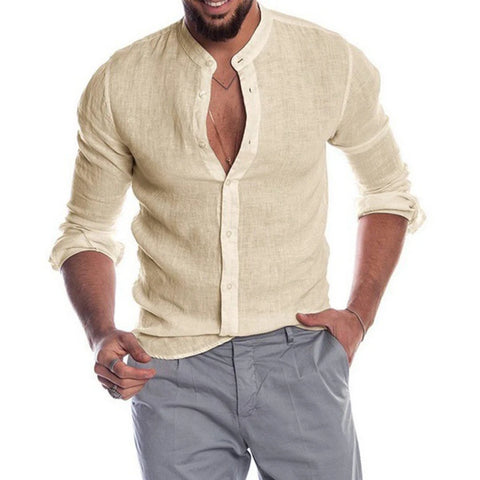 Camisa de Linho Masculina Sandeski Caqui