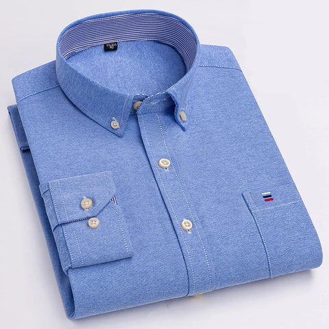 Camisa Masculina Oxford Manga Longa