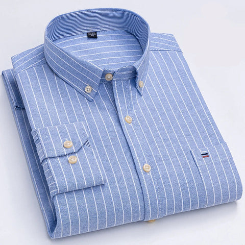 Camisa Masculina Soft Listrada Manga Longa