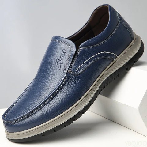 sapato couro genuino azul detalhes